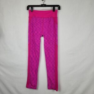 Yelete Womens Fushcia High Elastic Waist Pull On Activewear Yoga Pants Size S/M